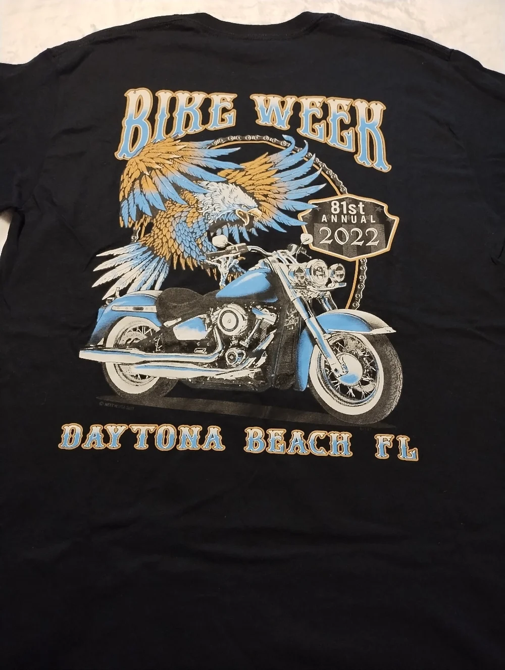 Gildan Men’s Black Short Sleeve 'Bike Week' Motorcycle Graphic Tee - Picture 4 of 4